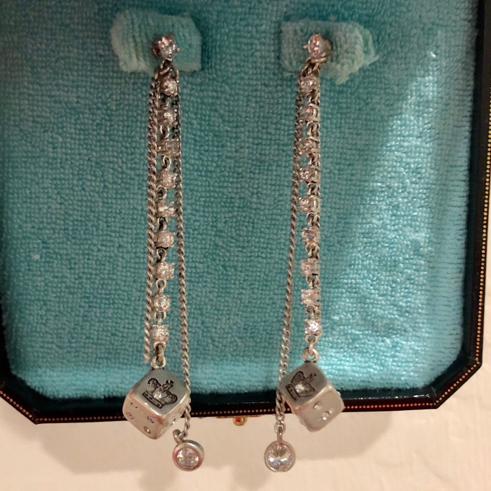 Juicy Couture Silver Metal Drop / Dangle Earrings